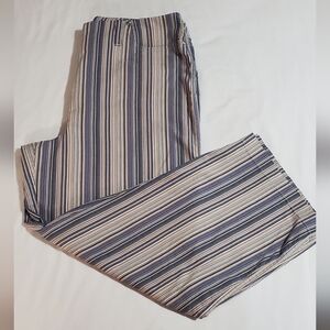 Christopher & Banks No Stretch Striped Chinos - Navy, Tan, Purple Stripes Sz 12